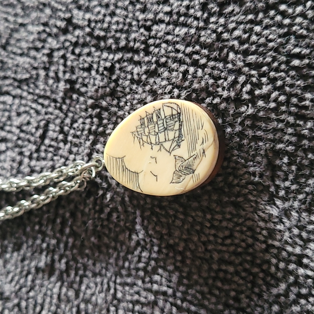 Sailboat wooden necklace